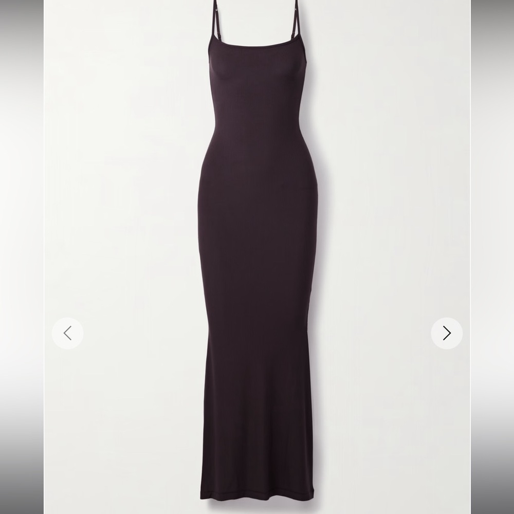SKIMS SOFT LOUNGE LONG SLIP DRESS | PHOENIX brown